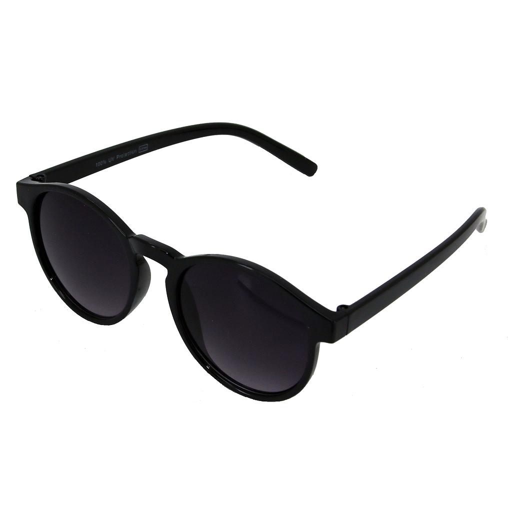 Dame solbrille blank sort med sorte glas