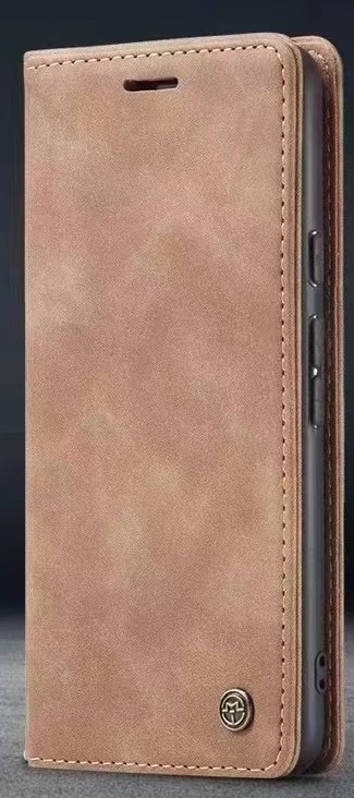 IPHONE 12 / 12  PRO MAT LYS BRUN VINTAGE LOOK FLIPCOVER